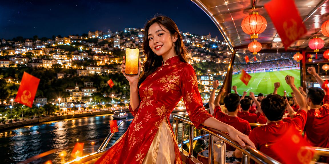 Người dùng đăng ký tài khoản mới tại Đà Lạt với đèn lồng trang trí
